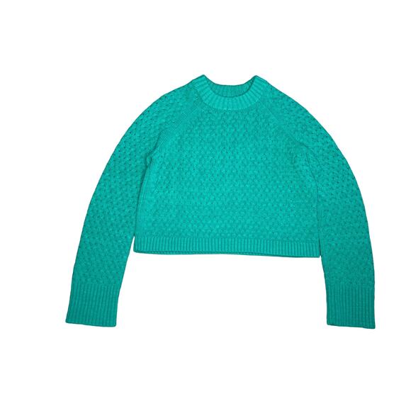 Alice + Olivia Leta Longsleeve Crop Top Sweater Kelly Green Size: Xtra Small - Picture 6 of 10